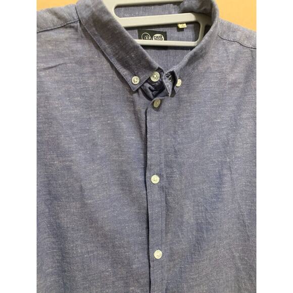 CHEAP MONDAY Marled Denim-Blue 100% Cotton Button Down LS Mens DAMON Shirt Sz M - Picture 3 of 11